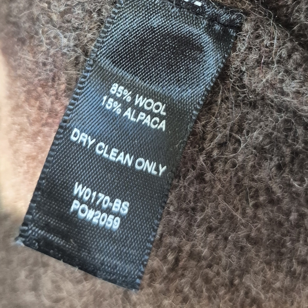 Alpaca / Wool Betabrand Brown Hooded Wrap Sweater - Picture 8 of 11